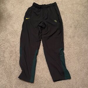 Baylor Black and Green Athletic Pants with Yellow Logo